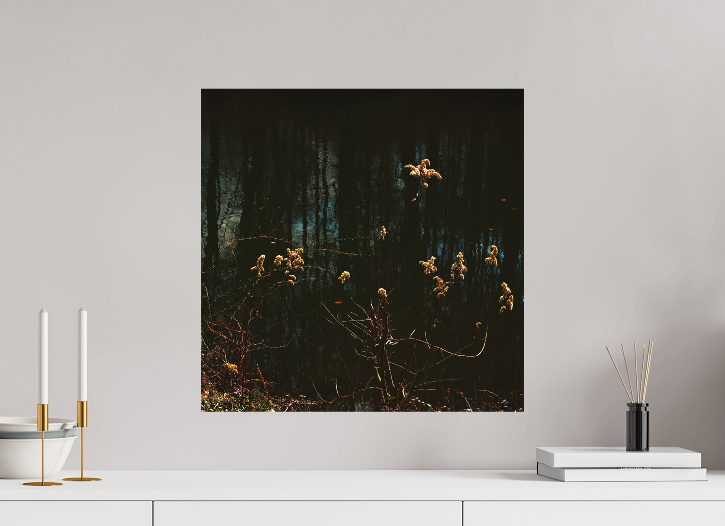 50 x 50 cm, Foto-Druck auf Alu-Dibond (für geschützten Außenbereich) Am Fischzuchtweg (Serie 1)